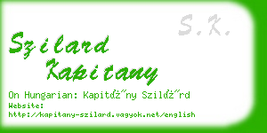 szilard kapitany business card